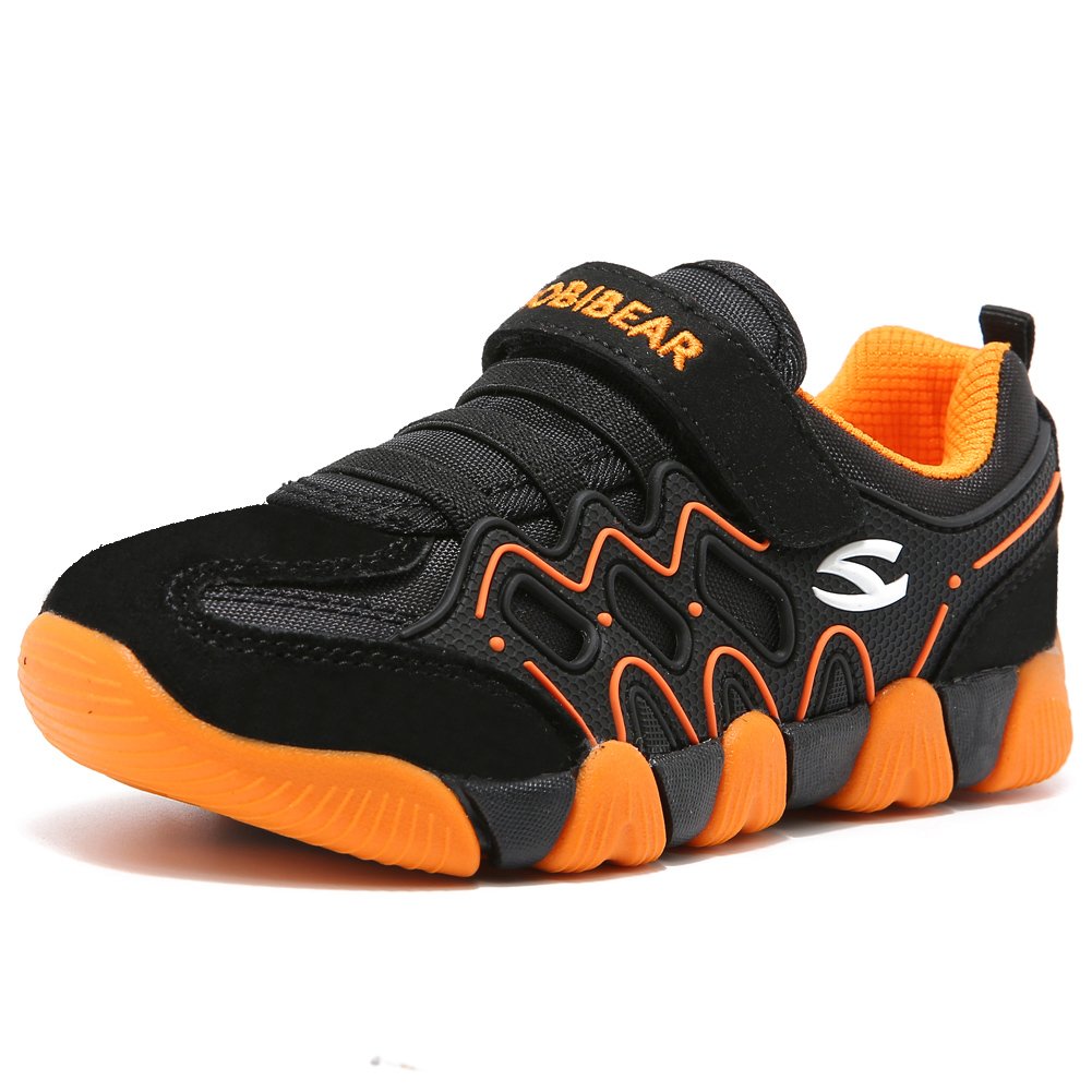 HOBIBEAR children Outdoor Strap Athletic Sneakers Running Shoes AS3209(1.5M,Orange/Black)