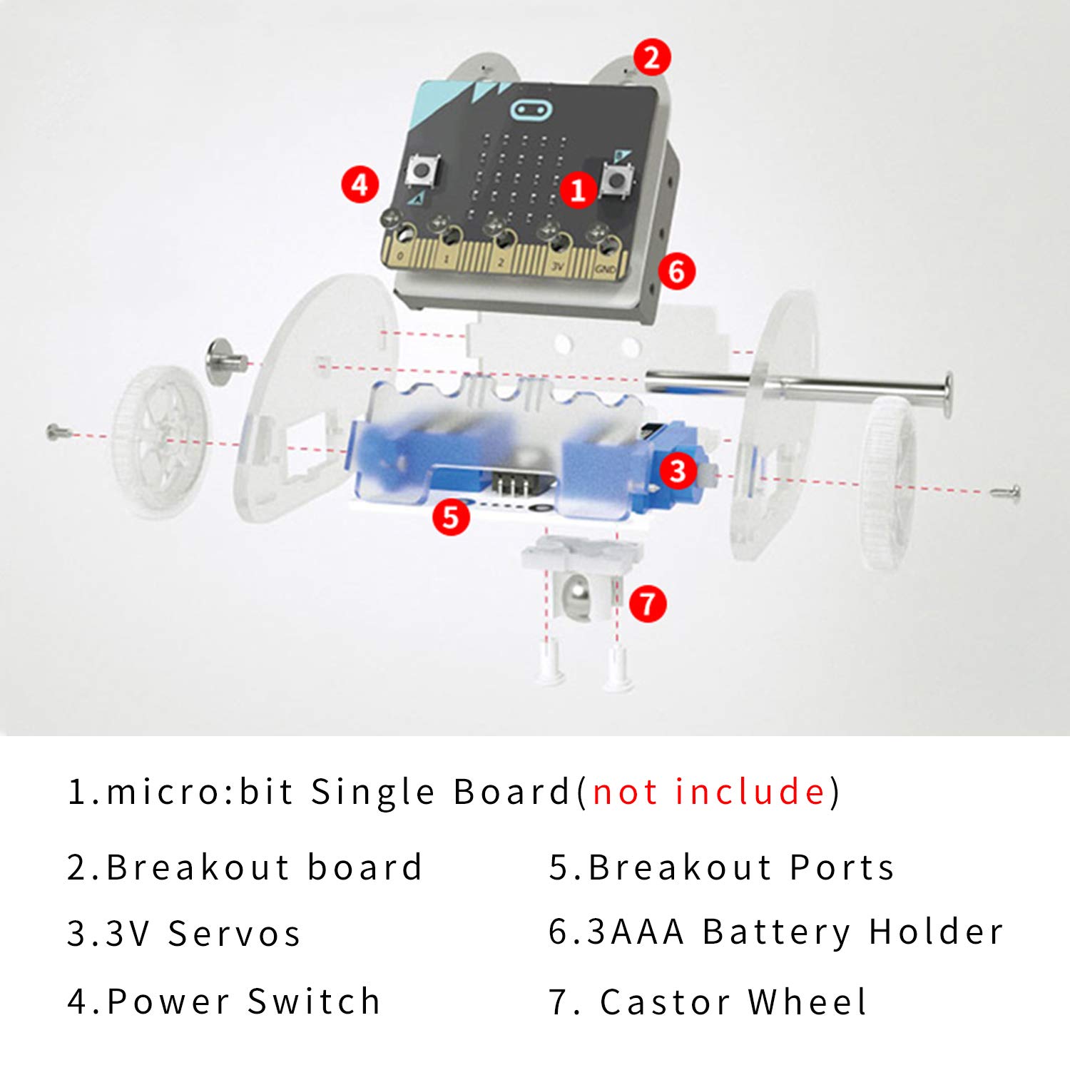 ELECFREAKS microbit Ring:bit Car Kit BBC Micro:bit Car, DIY Programmable Robot Kit for STEM Educational Project, Micro:bit Coding Starter car kit with Wiki Tutorial(Without Micro:bit)