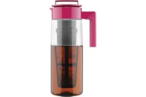 Takeya Premium Quality Iced Tea Maker with Patented Flash Chill Technology Made in the USA, BPA Free, 2 Quart, Raspberry