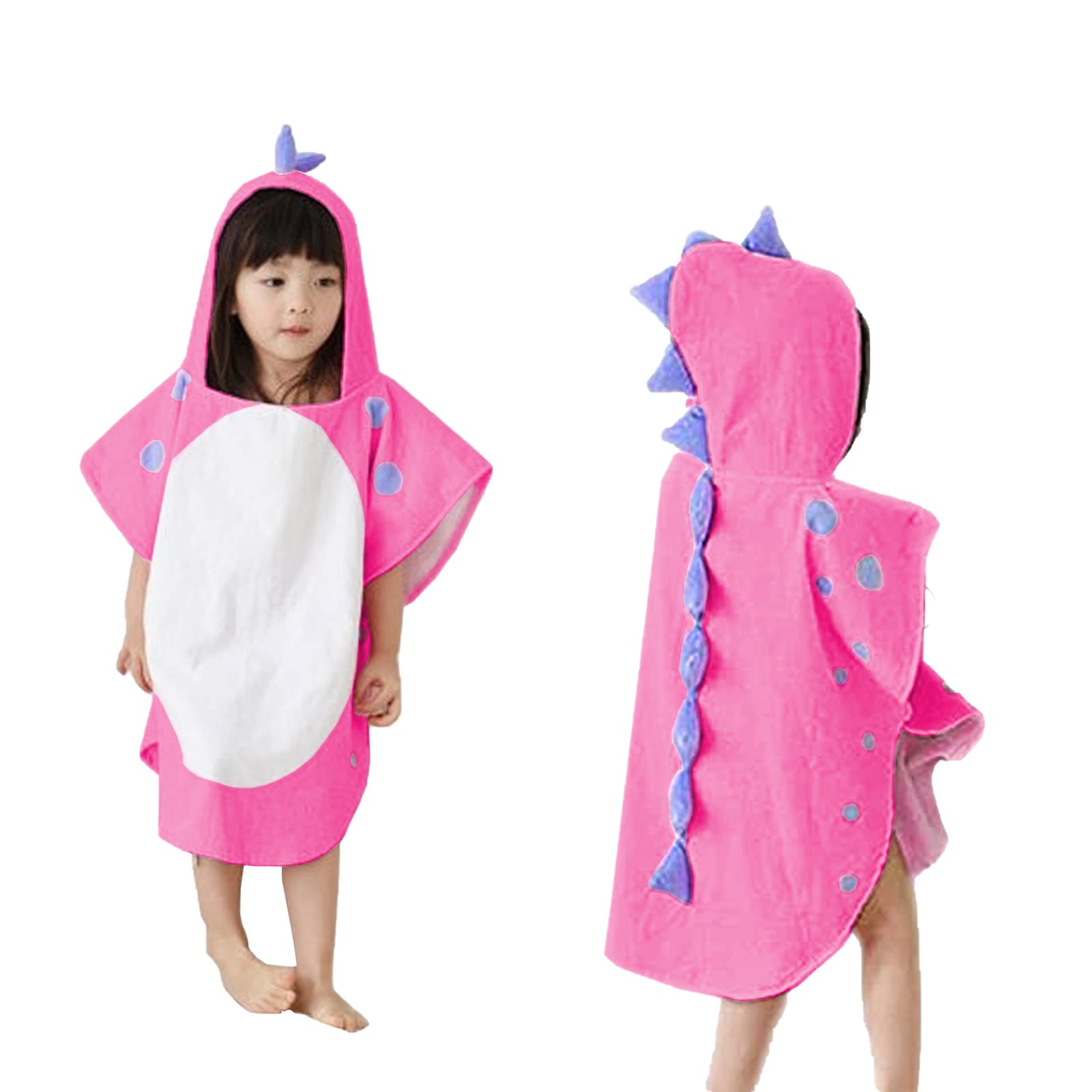 Verve Jelly Kids Hooded Towel Poncho | Cotton Changing Robe | Boys and Girls Hooded Towelling Poncho, Ideal for Holidays, Swimming, Surfing, Beach, Bathing(Pink)