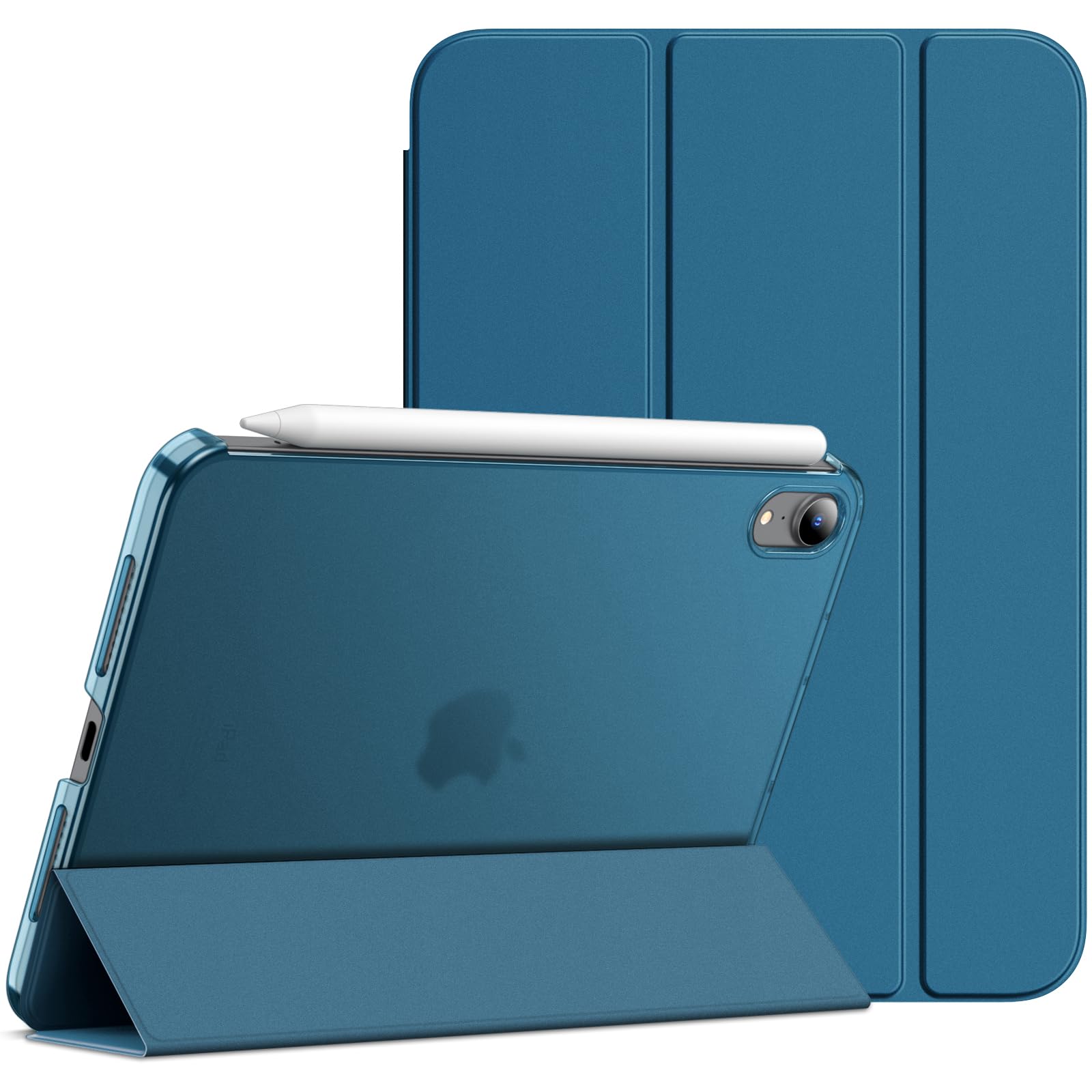 JETech Case for iPad mini (A17 Pro, 2024 Model, 7th Generation) / mini 6 (2021 Model, 6th Generation), Slim Stand Hard Back Shell Smart Cover with Auto Wake/Sleep (Teal) โ image 1