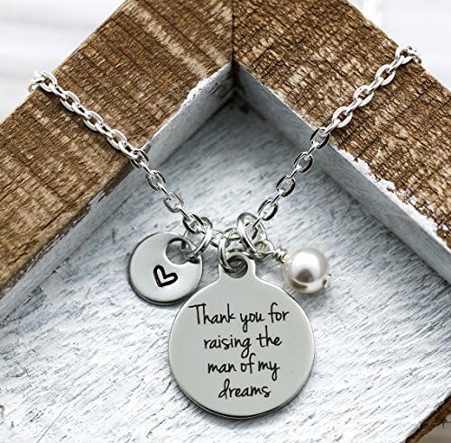 Thank You for Raising the Man of My Dreams Necklace for Mother In Law - Mother's Day Gift for Mother-In-Law for Christmas