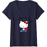 Womens Hello Kitty Retro Logo V-Neck T-Shirt Small