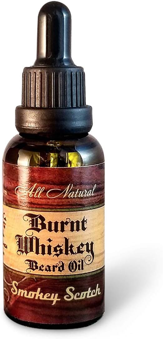 Burnt Whiskey Men’s All Natural Beard Oil, Smokey Scotch, 1 oz
