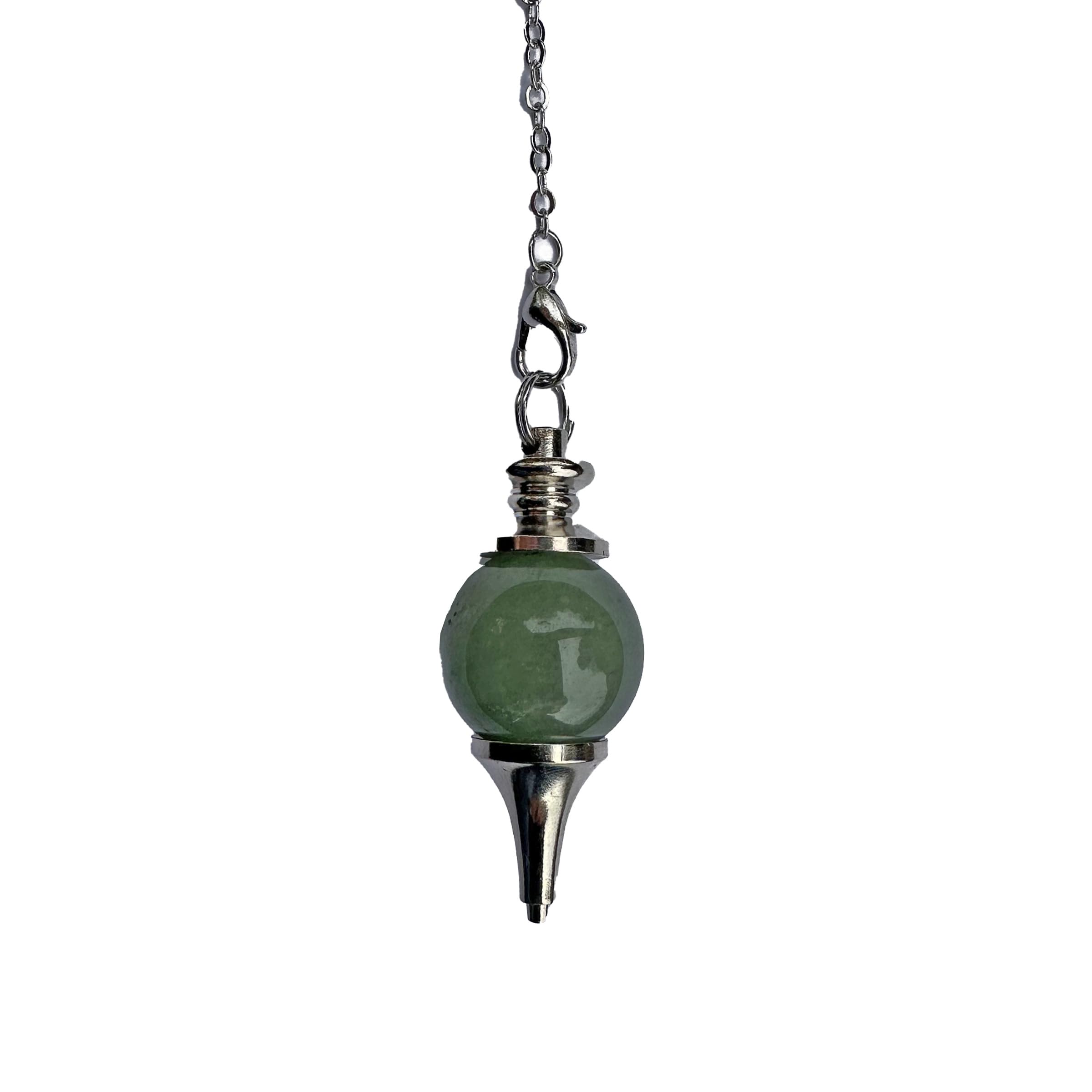 Amethyst Crystal Pendulum, Hexagonal Vintage Crystal Pendulum for Dowsing Rod, Pendulum, Chakra, Pendulum Esoteric, Radiesthesia Pendulum (Amethyst) (Green Aventurine)