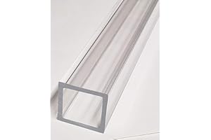 BEST ACRYLICS 1 Pc 1 1/4" OD x 1" ID x 12" Long Square Clear Acrylic Plexiglass Tube - 1/8" Wal