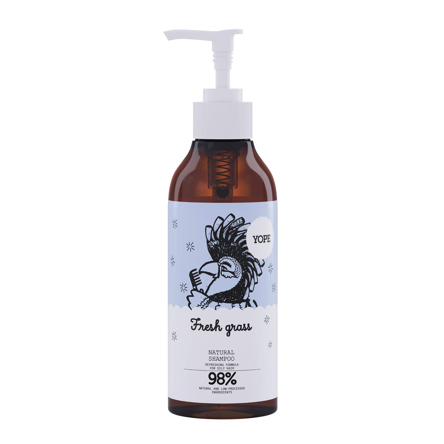 YOPE Shampoo | Do not dry | Oily hair | Moistursing | Natural | Vegan| Fresh Grass 300ml