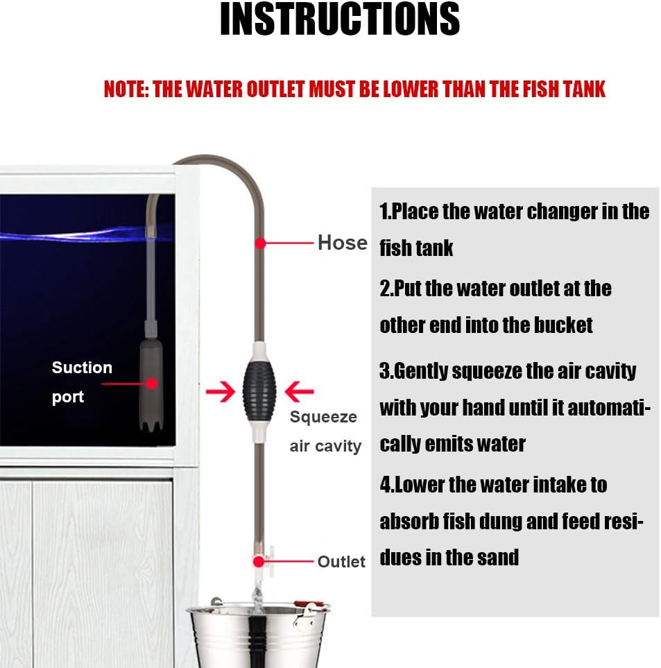 LGHYXYXP Vacuum Siphon Water Filter Aquarium Water Change Hose Siphon