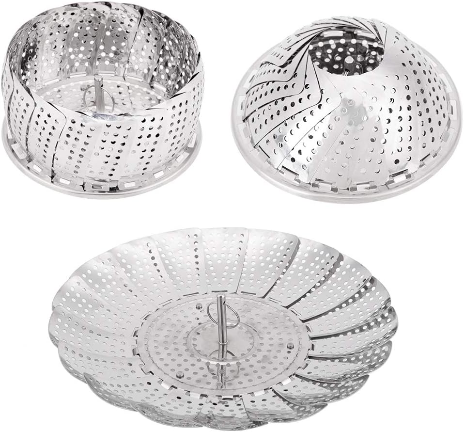 Stainless Steel Vegetable Steamer Basket Zeakone Collapsible Steamer