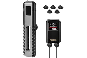 FEDOUR 600W 800W Titanium Aquarium Heater with Digital Controller, Submersible Aquarium Heater with Overheating Protection, f