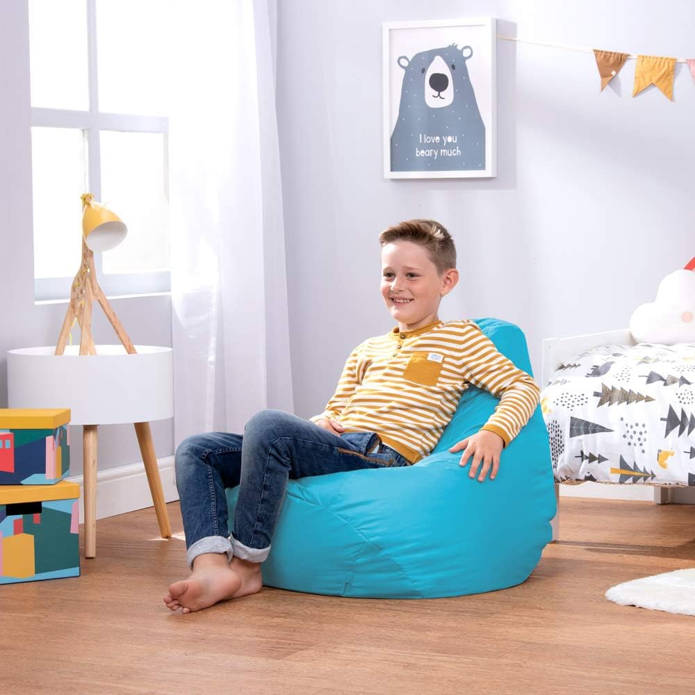 Bean Bag Bazaar Dalton Kids Bean Bag, Aqua, Water Resistant - Image 3