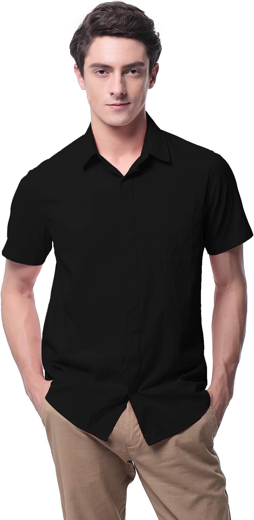 Pau1Hami1ton Men's Oxford Short Sleeve Button Down Casual Dress Shirt P-09X
