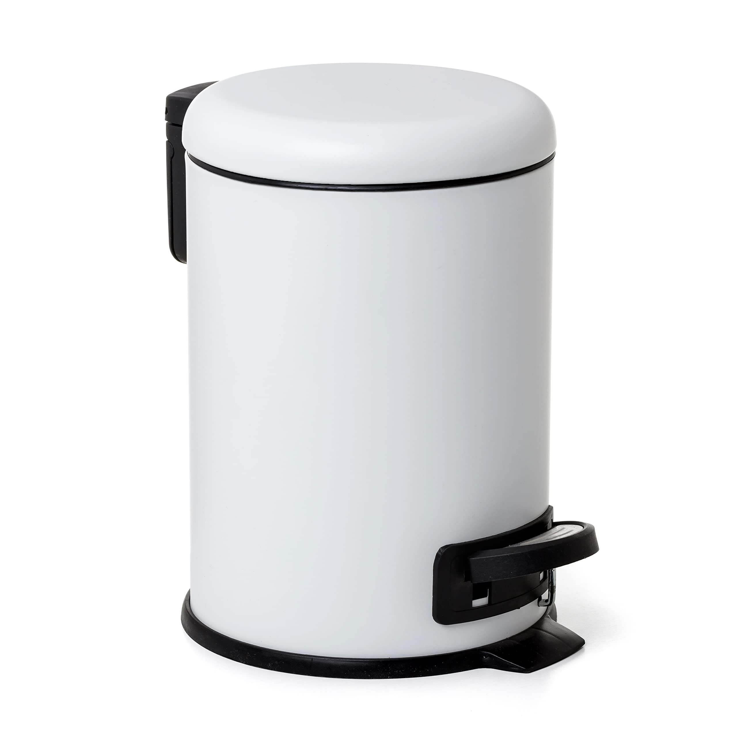 TATAY 3L Pedal Bathroom Bin | Hygienic, Touch-Free Opening | Soft-Close, Silent Lid | Removable Inner Bin for Easy Cleaning | Functional Design | 17.5 x 22.5 x 25 cm – White