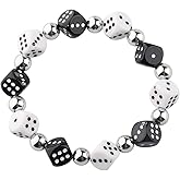 BLEOUK Dice Bracelet Casino Bracelet Game Night Gift Dice Beads For Bracelets Craps Player Dice Gambling Jewelry
