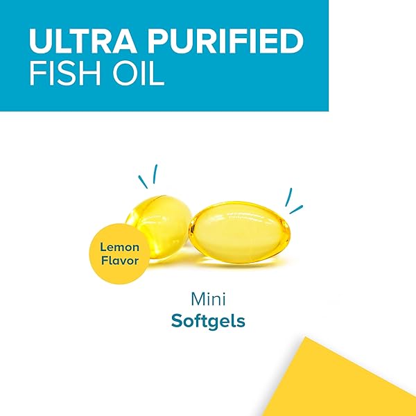 QUNOL FISH OIL OMEGA 3 MINI SOFTGELS, 1000MG OMEGA 3 EPA + DHA, ULTRA PURE SUPPLEMENTS, HEART HEALTH SUPPORT, LEMON FLAVOR, EASY TO SWALLOW MINIS, 3 MONTH SUPPLY, 180 COUNT