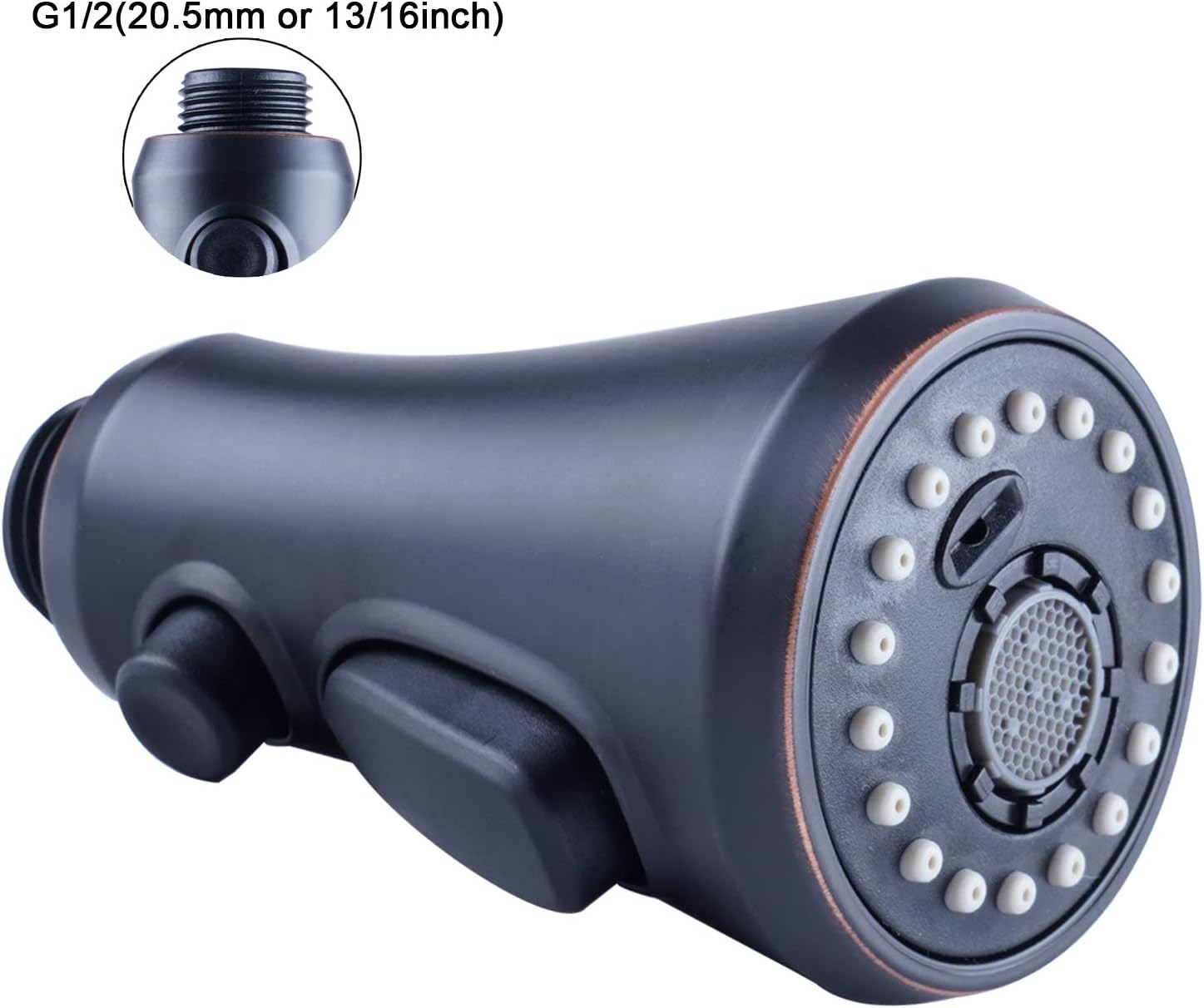 Pull Out Spray Head for Kitchen Faucet, 3-Function Pull Down Kitchen Sink Spray Nozzle Faucet Head Spray Wand Nozzle Replacement Part Kitchen Tap Sprayer Spout, Oil Rubbed Bronze for G1/2 Connector