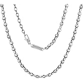 Feifuli Stainless Steel Chain Necklaces,Rolo Chain Necklace for Men Women,Unique Fashion and Charm Jewelry, Silver Tone Chain,Stainless Steel Adjustable Link, Gifts for Friends/Husband/Dad