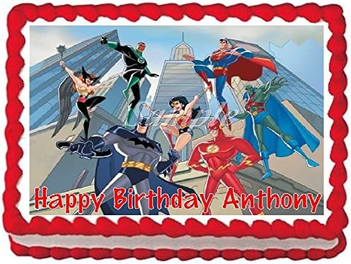 Justice League Edible Frosting Sheet Cake Topper - 1/4 Sheet