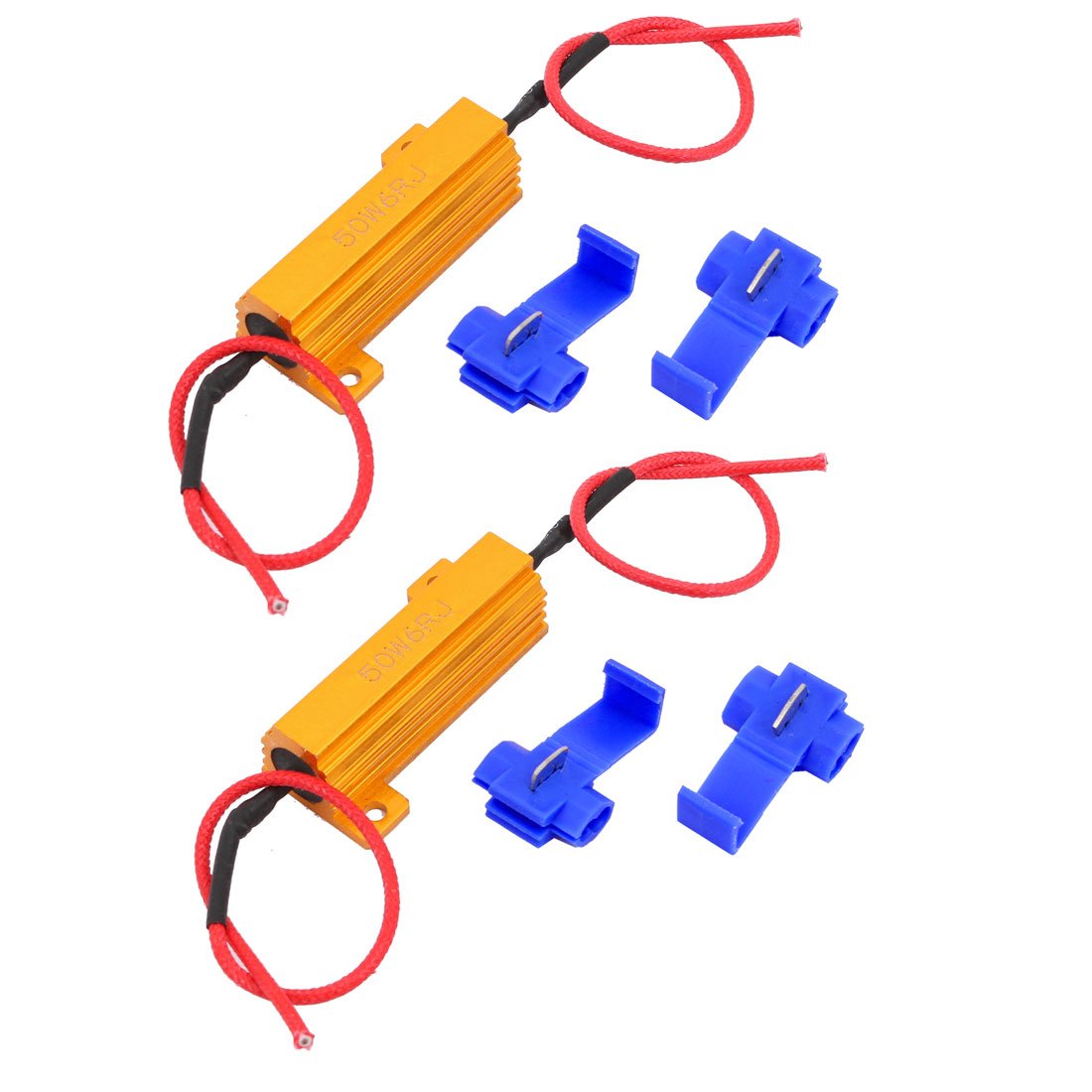 sourcingmap 2 Pcs 50W 6RJ Load Resistor Fix LED Bulb Fast Flash Turn Signal Blink