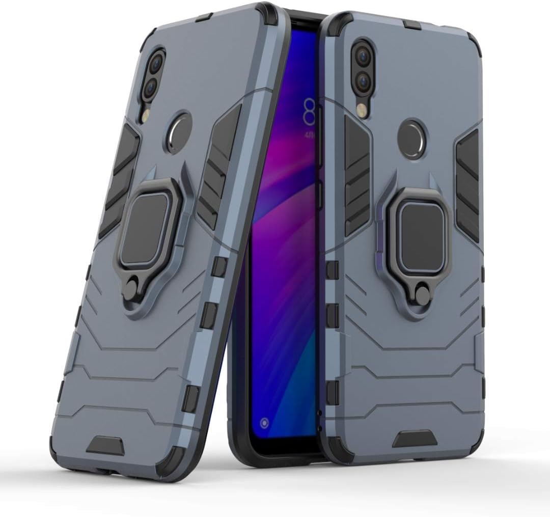 FanTings Case for Samsung Galaxy M31, Rugged and Shockproof,with Mobile Phone Holder, Cover for Samsung Galaxy M31-Dark Blue