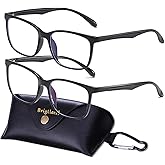 Brigtlaiff Round Blue Light Blocking Glasses for Men Women, Computer Gaming TV Glasses Anti Eyestrain with Metal Frame