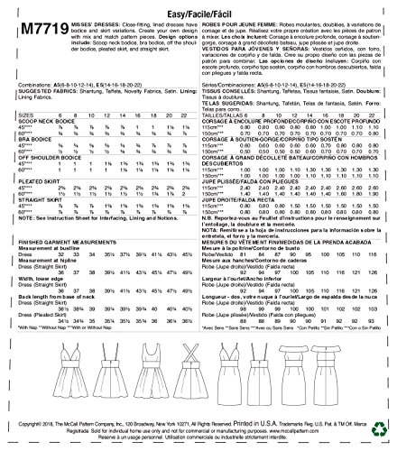McCall's Patterns M7719A50 Misses' Dresses Sewing Pattern, A5 (6-8-10-12-14)