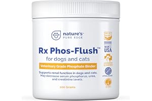 NATURE'S PURE EDGE Phos-Flush Phosphate Binder. Extra Large 200 Grams. Dog Kidney and Cat Kidney Support. Feline Urinary Tract Support. Compliments a Renal Failure Dog Food Diet or Cat Renal Support Diet.