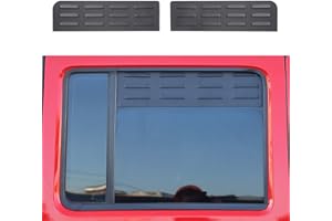 Hoolcar Rear Window Louver Vent Cover Rear Window Blinds Decor Compatible with 2007-2017 Jeep Wrangler JKU, 4 Doors, Black