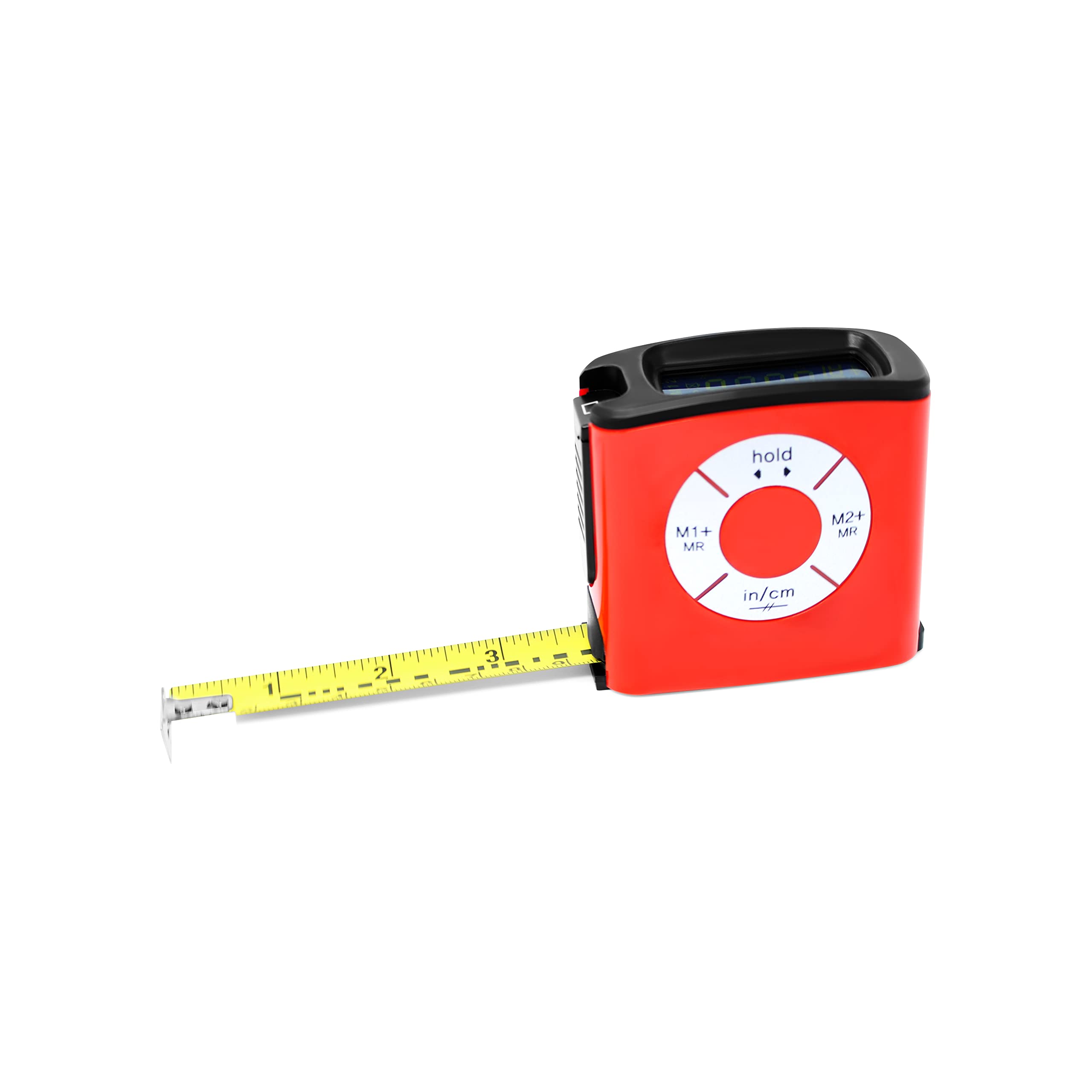 HISS 16.0 feet TAPE_MEASURE, Manual Lock, Digital Tape Measure with Large LED Screen, Weather-Resistant Polycarbonate Plastic, US or Metric Units, 3 Memories