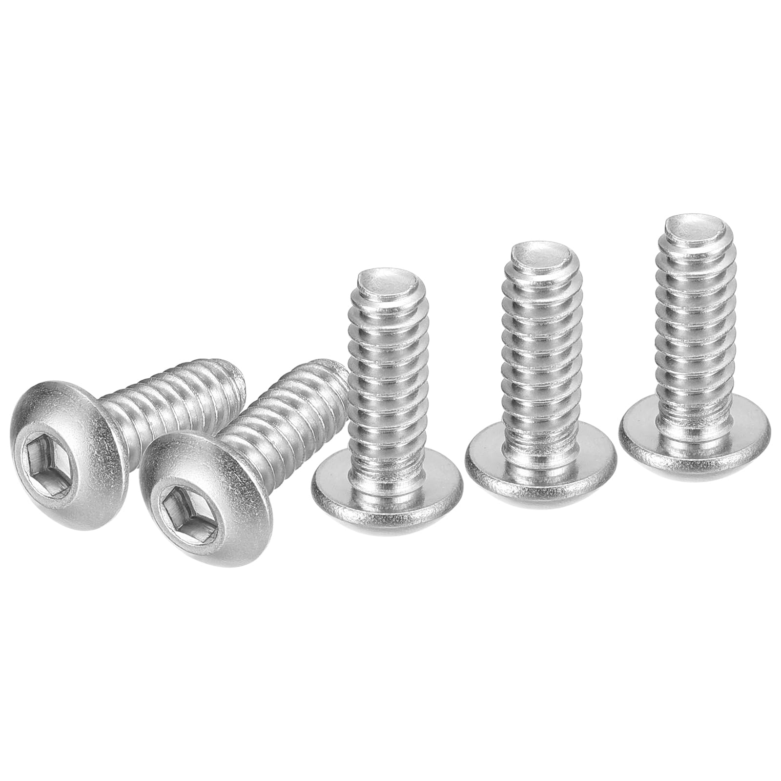 DTGN #10-24x1/2" Button Head Socket Cap Screws - 100Pack - Good for Machine - 304 Stainless Steel 18/8 - Hex Drive Full Thread UNC Fasteners — image 1