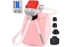 ELEFOCUS Automatic Fuel Transfer Pump - AA Battery Powered,3 Gas Can Adapters，2.4GPM 52" Hose - Portable Liquid Pump for Gaso