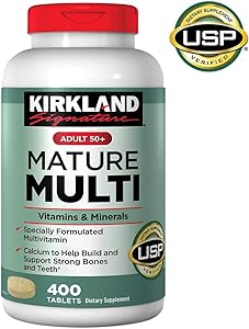 Kirkland Signature Adult 50+ Mature Multi Vitamins & Minerals, 400 Tablets