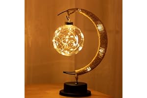Nusogon Enchanted Lunar Lamp -Magic Moon Shape Lamp,LED Crescent Light,Ramadan Lamp,Hanging Moon Lamp,Home Bedroom Romantic Bedside Desktop Nightstand Decoration. Decorative Lights(USB Included)