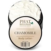 Chamomile Body Lotion with Essential Oil, Shea &amp; Cocoa Butter, 5 oz Jar | Chamomile essential oil &bull; Sweet grassy aroma &bull; Crisp apple &bull; Light fruity notes &bull; Subtle earthy finish
