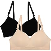 Fruit of The Loom Women's 2-Pack Seamless Wire-Free Push-Up Bra – Soft, Comfortable & Supportive