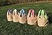 Easter Egg Basket for kids Bunny Burlap Bag to Carry Eggs Candy and Gifts (Blue)