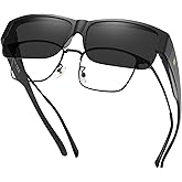 DUCO Polarized Fit Over Sunglasses for Men Women, Semi-Frame Wrap Around UV400 Protection TR90 Frame Driving Shades DC8992