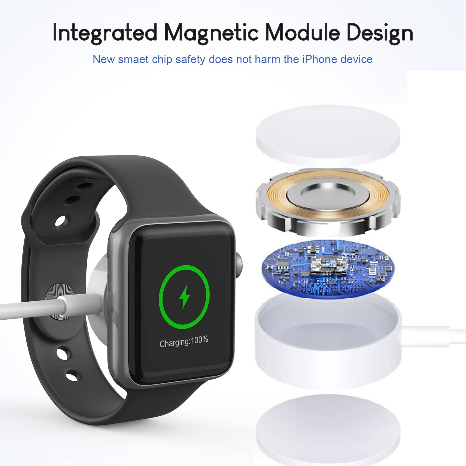 2 in 1 Apple Watch Charger,[MFi Certified] 6.6FT iWatch Charger iPhone Charging Cable with USB Wall Charger Travel Plug Adapter Charger for Apple Watch Series 8/7/6/5/4/3/SE & iPhone 14/13/12/11/X/XR