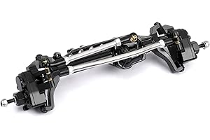 RZXYLRC Aluminum Alloy Portal Axle Complete Front Axle for Axial SCX10 III AXI03007 1/10 RC Crawler Upgrades (Black, Front)