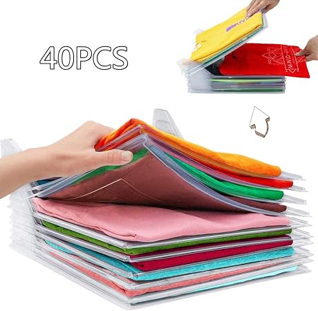 Nifogo T Shirt Organizer Closet Organizer Drawer T Shirt Clothes Folder Laundry Organizer Folding Board Anti Wrinkle Clothes Storage Holders Transparent 40pcs Amazon Co Uk Kitchen Home