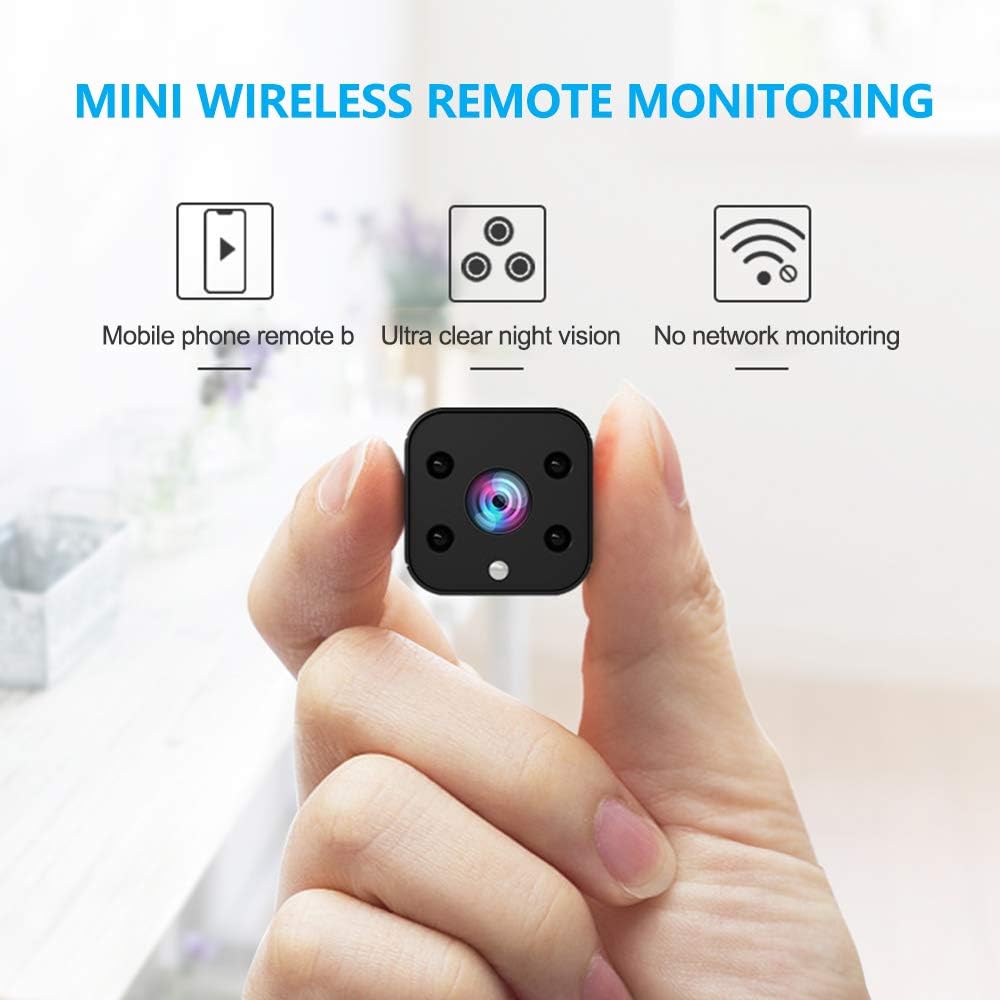 Amazon Com Wireless Hidden Camera Mini Wifi Spy Camera Hd 1080p Monitoring Tiny Security Camera Nanny Cam Strong Night Vision Working 7 Hours By Battery Powered Camera Photo