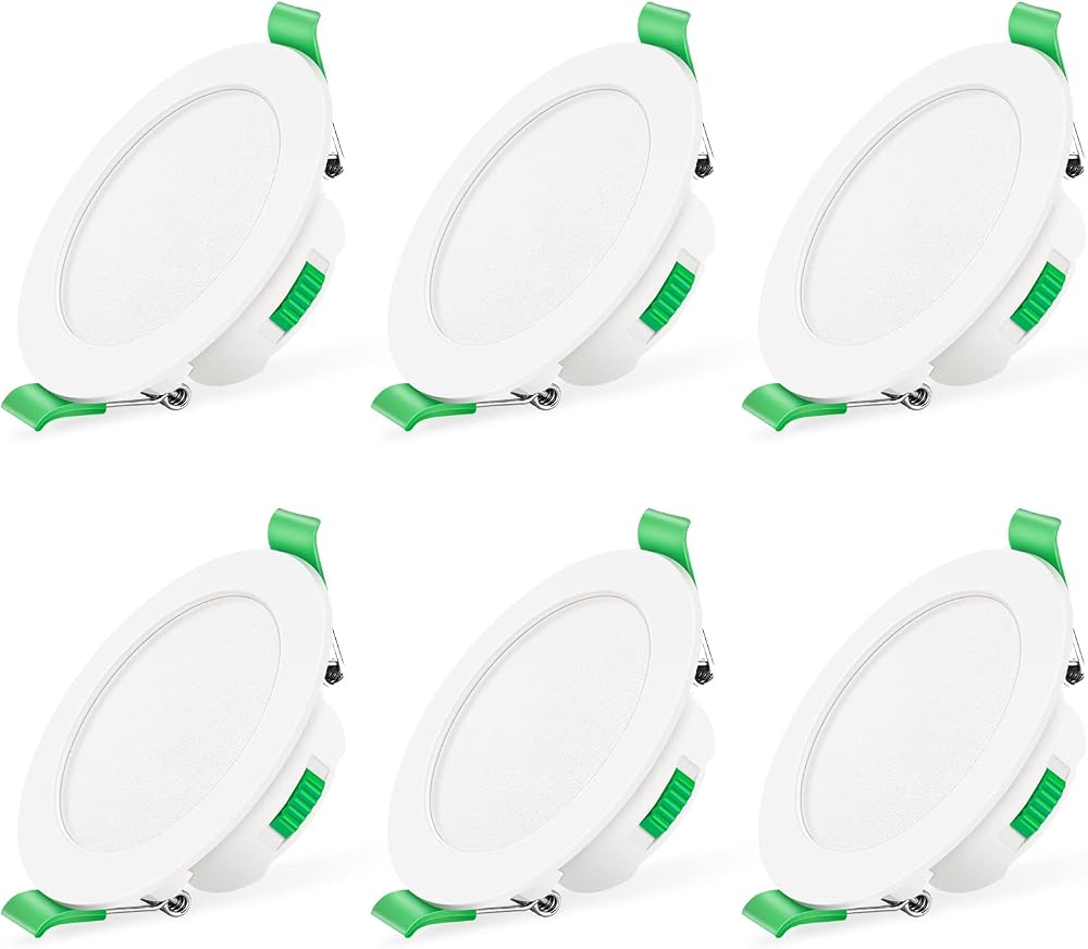 ALUSSO 7W Dimmable LED Downlights 3CCT 3000K 4000K 6500K IP44 White 6 Pack