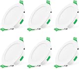 ALUSSO 7W Dimmable LED Downlights 3CCT 3000K 4000K 6500K IP44 White 6 Pack