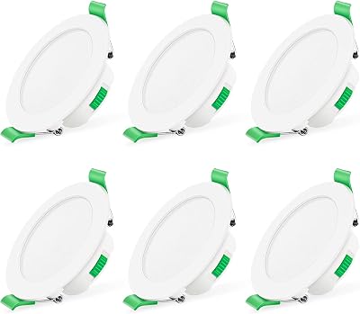 ALUSSO 7W Dimmable LED Downlights 3CCT 3000K 4000K 6500K IP44 White 6 Pack