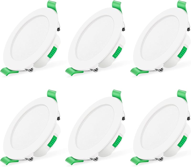 ALUSSO 7W Dimmable LED Downlights 3CCT 3000K 4000K 6500K IP44 White 6 Pack