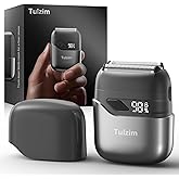 Electric Foil Shaver for Men: Portable Electric Razor for Beard/Face - 3 Floating Blade LED Display USB-C Fast Rechargeable - IPX7 Waterproof for Travel & Home,Dark Gray