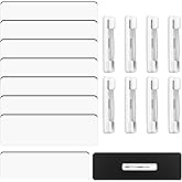 8 Pcs Name Tags, 1.5 x 3 Inch Blank ID Name Badges with Pins, DIY Custom Names Tag Pins for Work, Office, Employee Supplies, Personalized Nametags