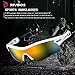 RIVBOS TR 90 Frame RB0805 Polarized Sports Sunglasses Sun Glasses with 5 Set Interchangeable Lenses for Men Women Cycling Baseball(Upgrade TR White)
