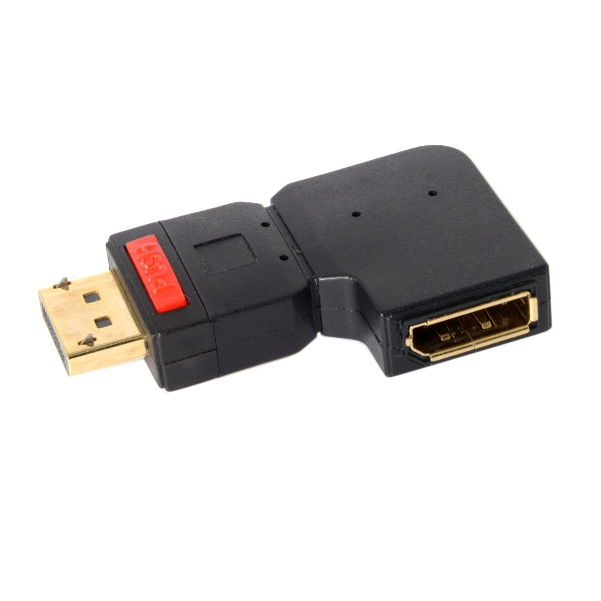 CY DisplayPort Male to Female Extension Adapter Standard DP Left Angled 90 Degree — image 1