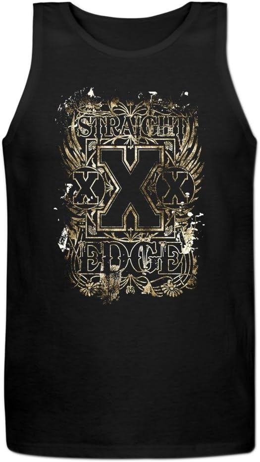 Eurpeck Mens Straight Edge Graphic Printing O-Neck Tank Tops